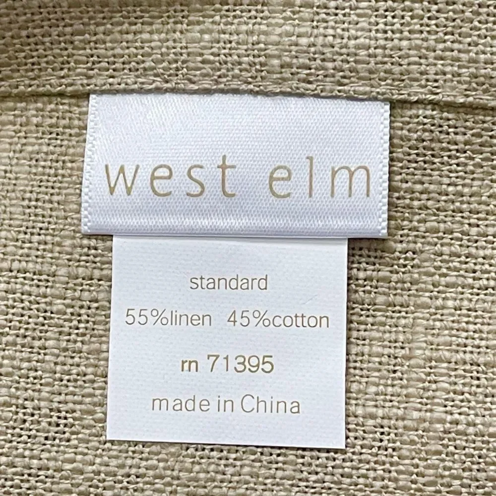 West Elm Dark Flax Warm Gray Melange Linen Cotton Blend Pillow Shams NWT